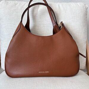 Michael Kors Kelsey Tan Leather Shoulder Bag